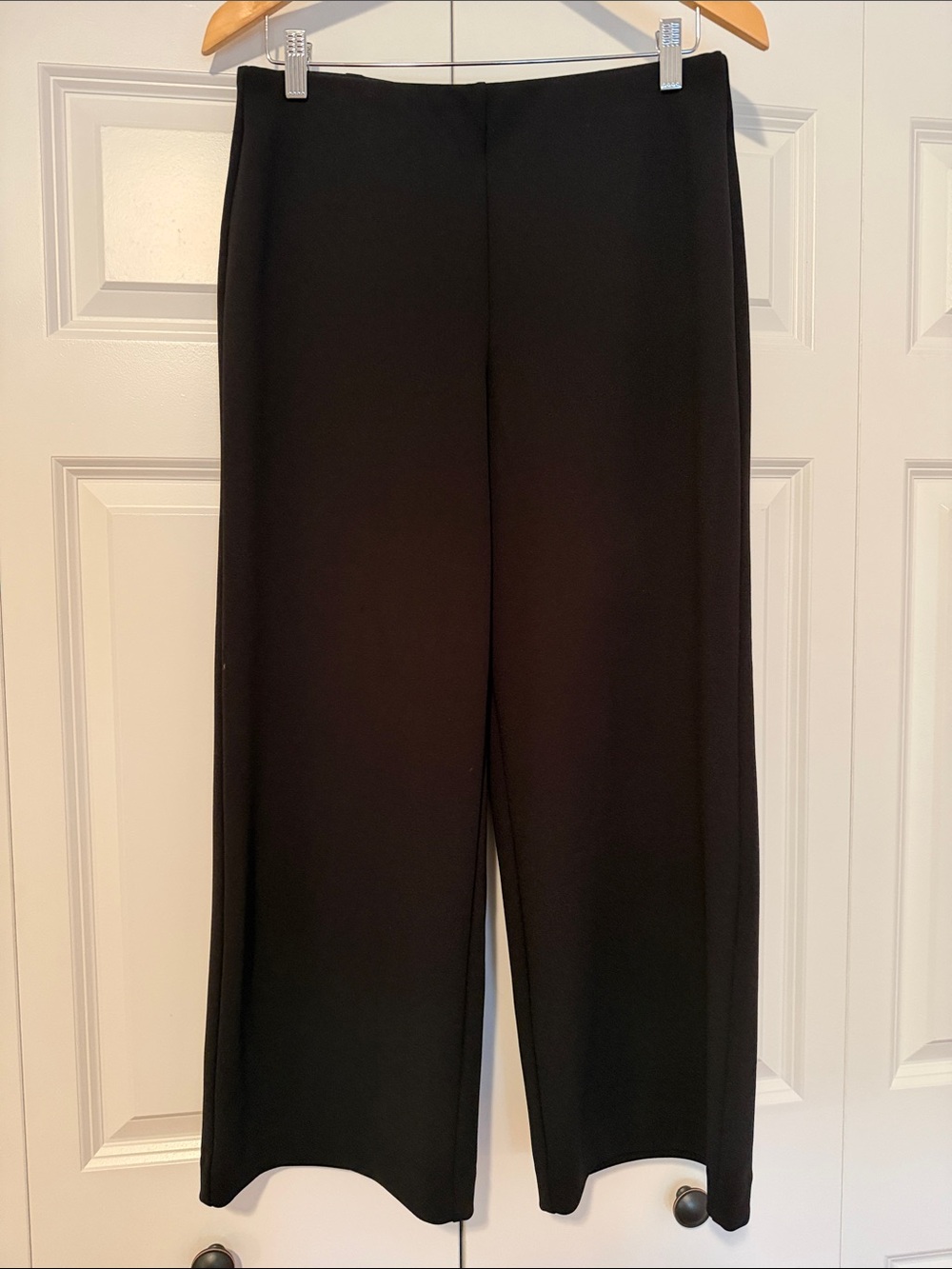 LOFT Black Wide-Leg Pull-On Pants